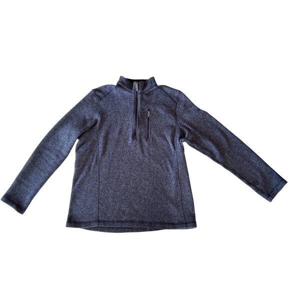 Woolrich Sweater Jacket Pullover Men's L/G Blue Fleece Half Zip Mock Neck - Picture 2 of 11